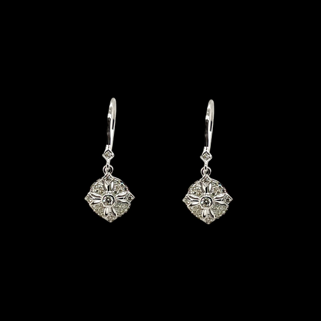 Diamond Set Drop Earrings