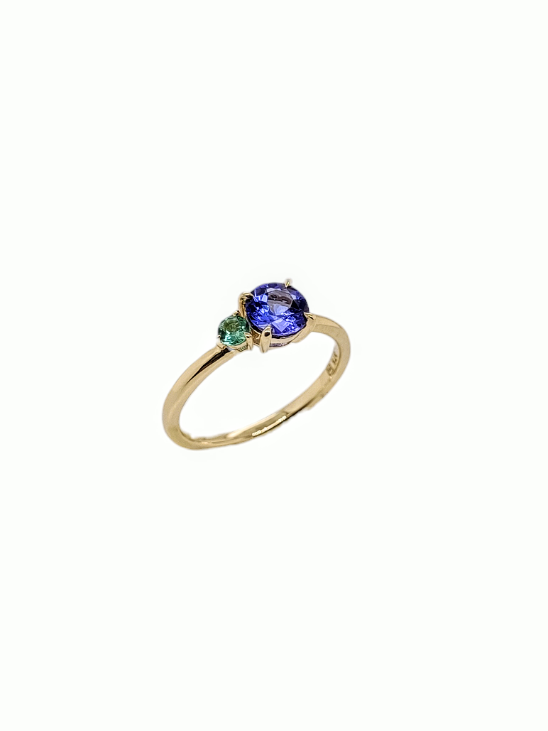 Twin Stone Tanzanite & Tourmaline