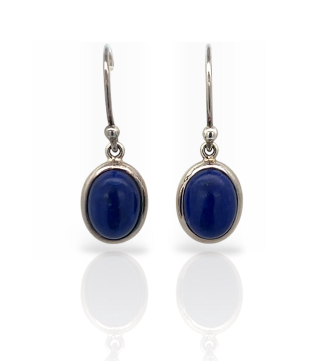 Oval Lapis Earrings