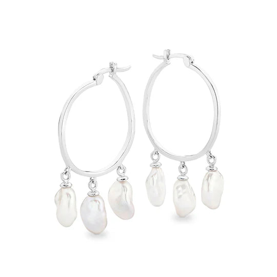 Keshi Pearl Hoops