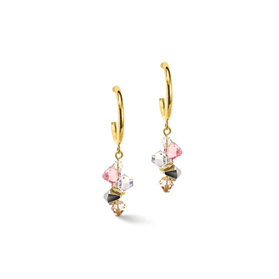 RADIATING GOLD, SILVER & SHIMMERING PINK EARRINGS