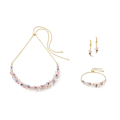 RADIATING GOLD, SILVER & SHIMMERING PINK EARRINGS