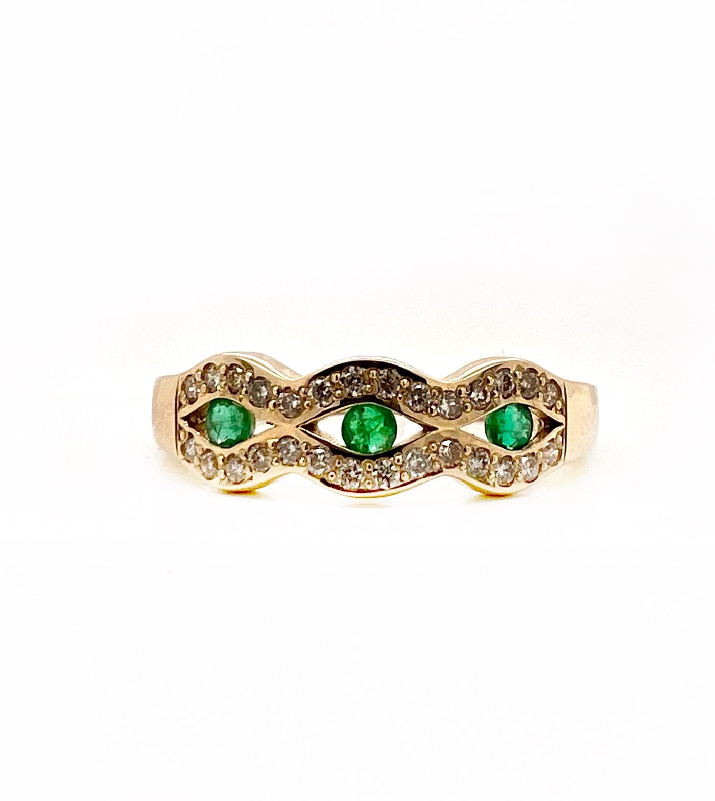 3 Round Emeralds Ring