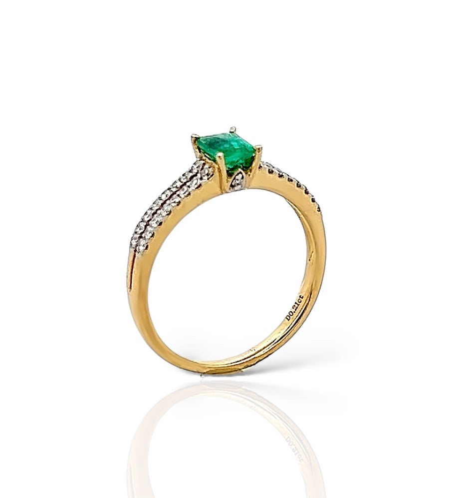 Double Row Emerald Ring