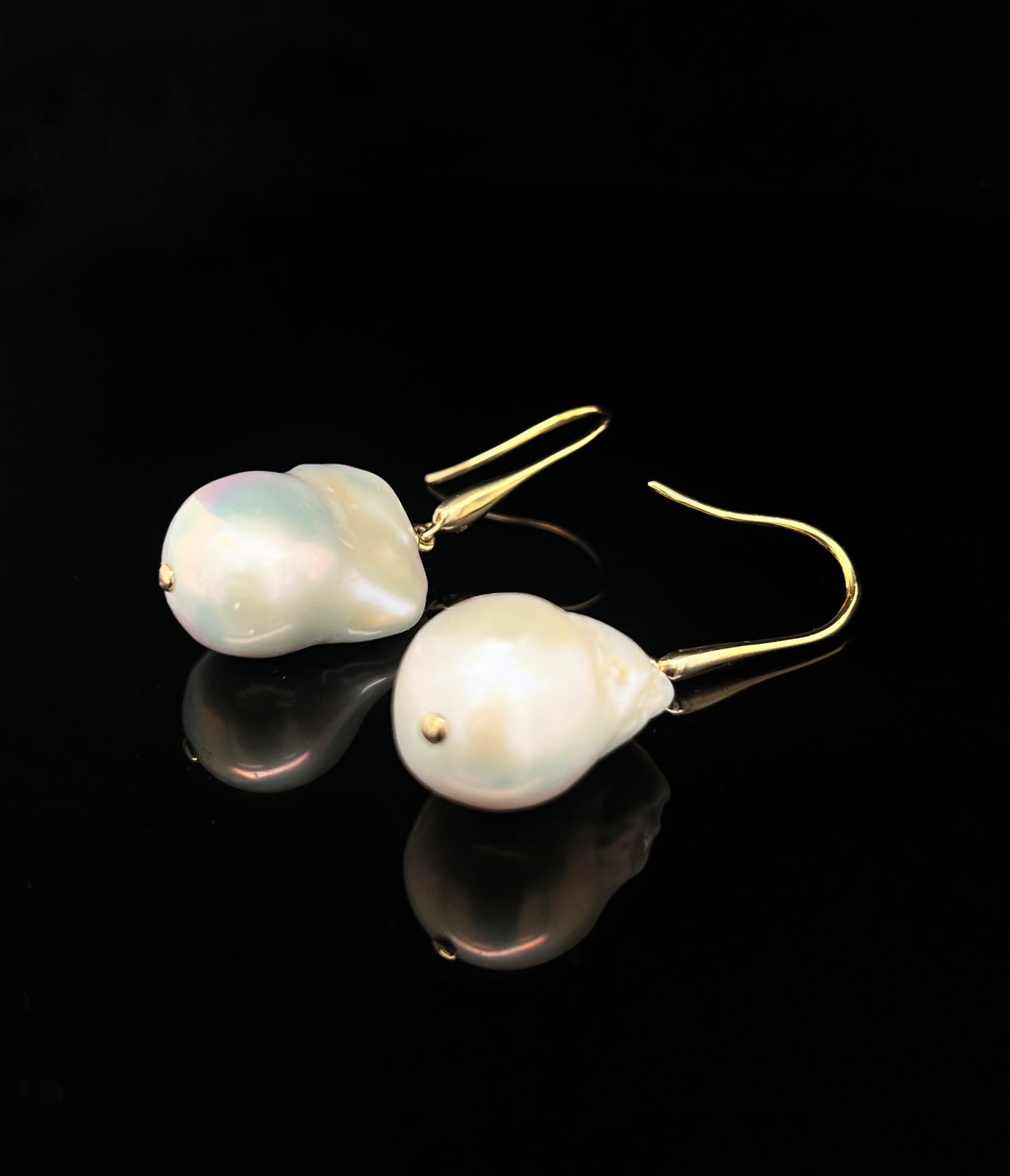 White Baroque Freshwater Pearl Earrings