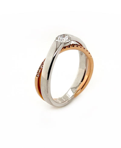 ellendale two tone diamond ring