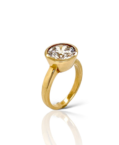 yellow gold & CZ ring