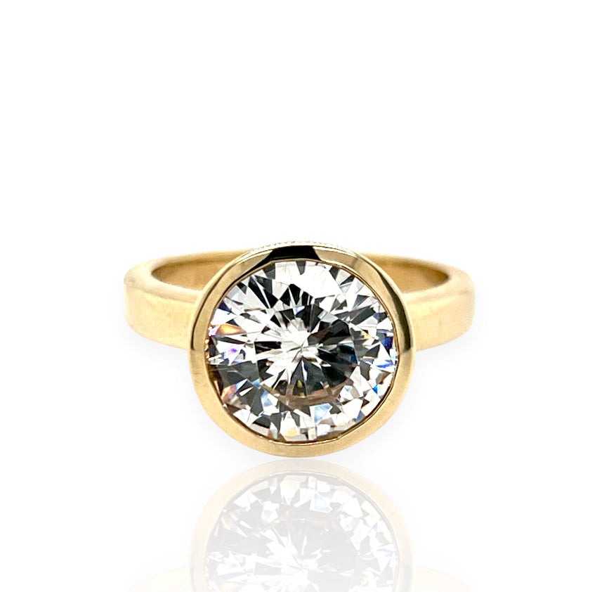 yellow gold & CZ ring