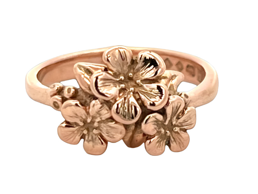 Triple flower Leatherwood ring