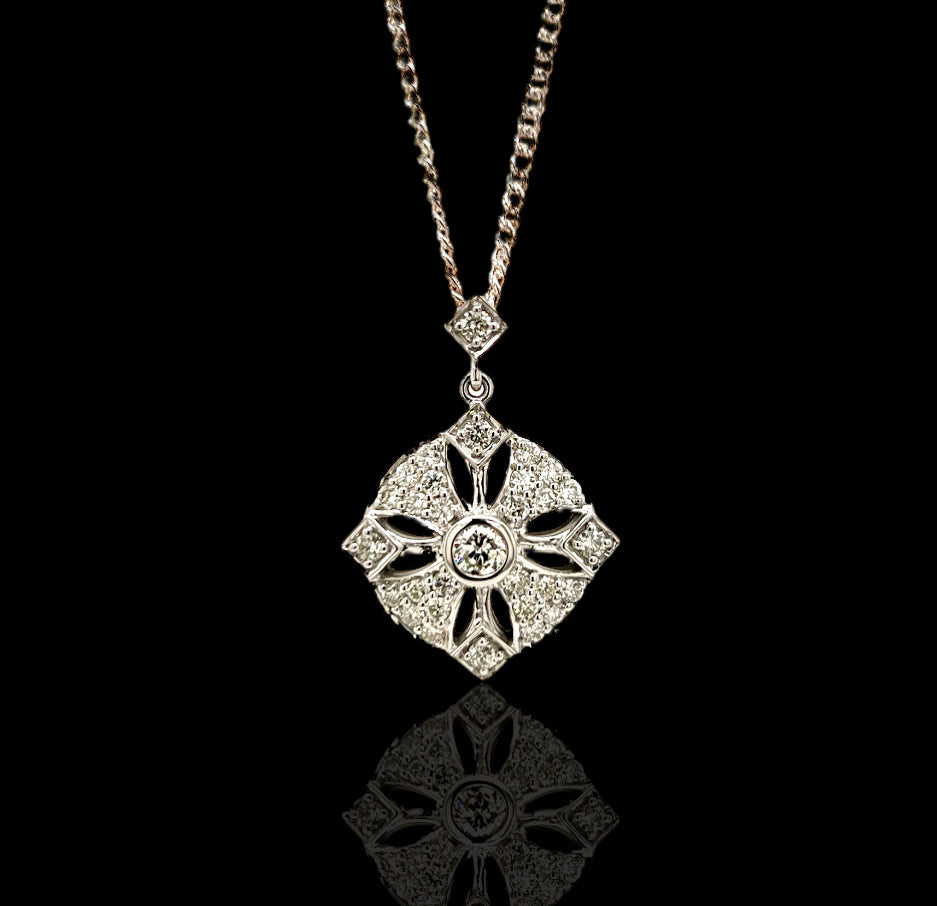 Diamond Floral Pendant