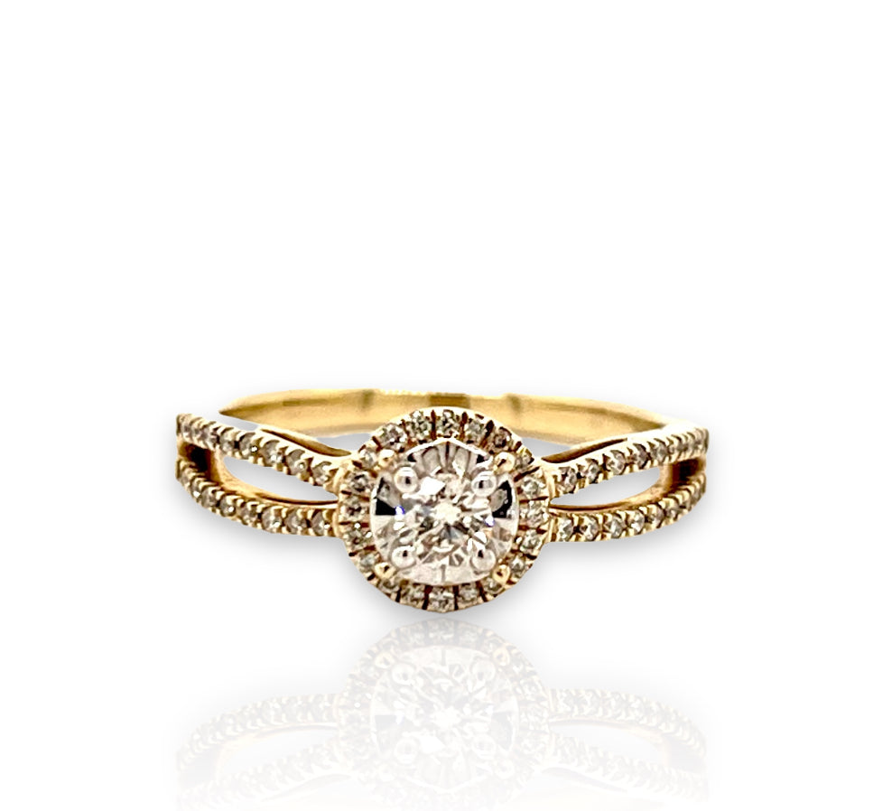 Diamond Halo Split Band