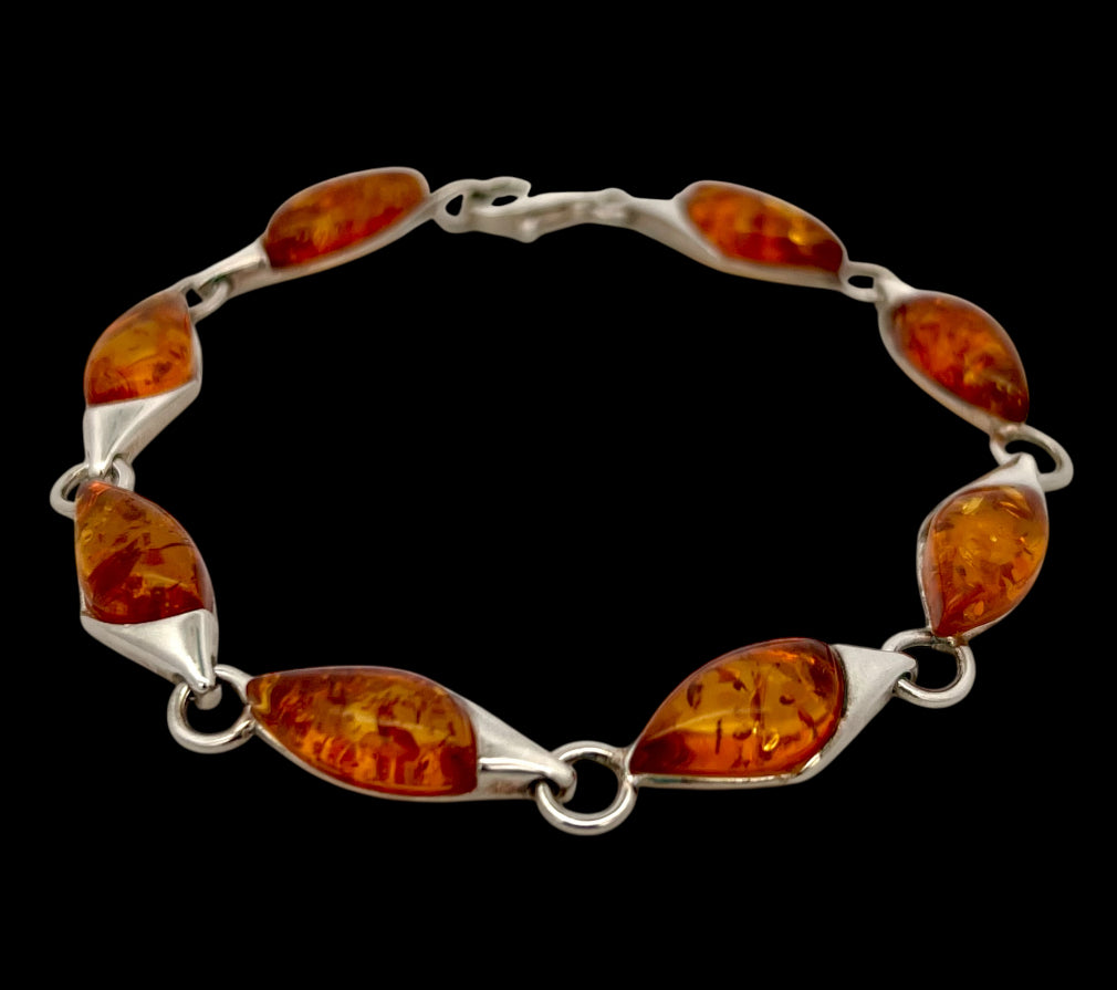 S/S & Amber bracelet