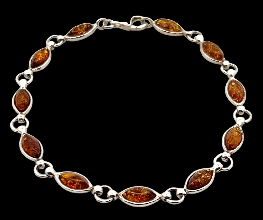 S/S & Amber bracelet