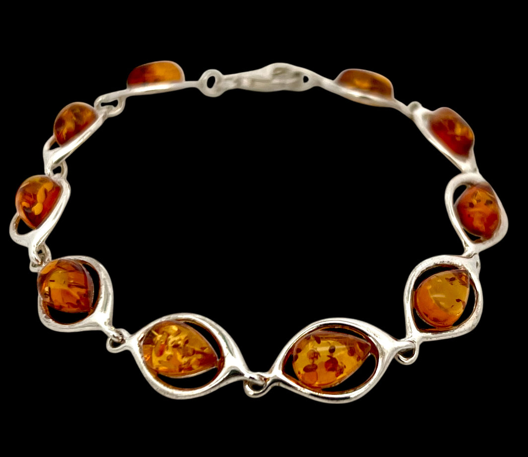 S/S & Amber bracelet