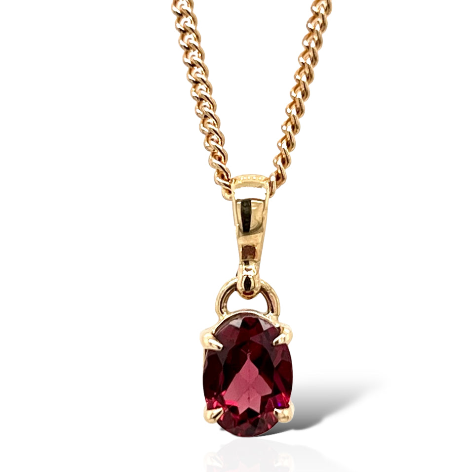 claw set garnet pendant