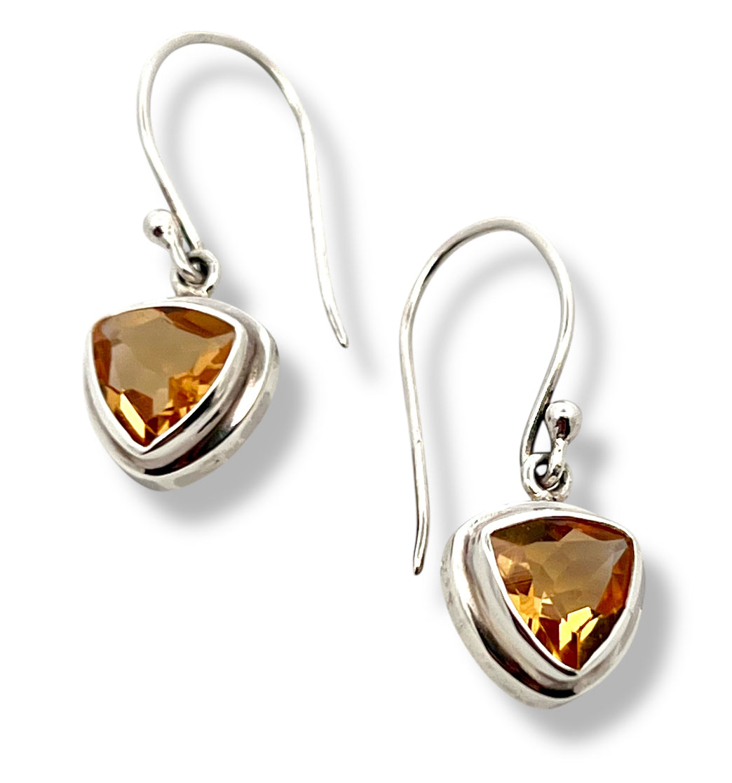 Trillion cut Citrine drops