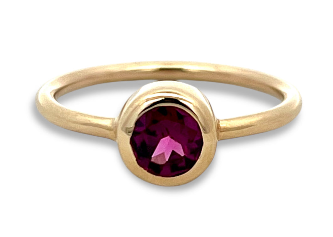 Rhodolite Garnet Bezel Ring