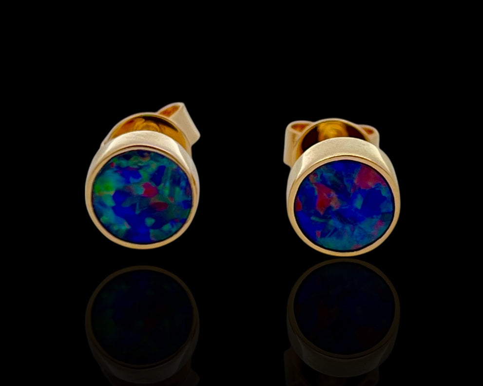 Opal Doublet Studs