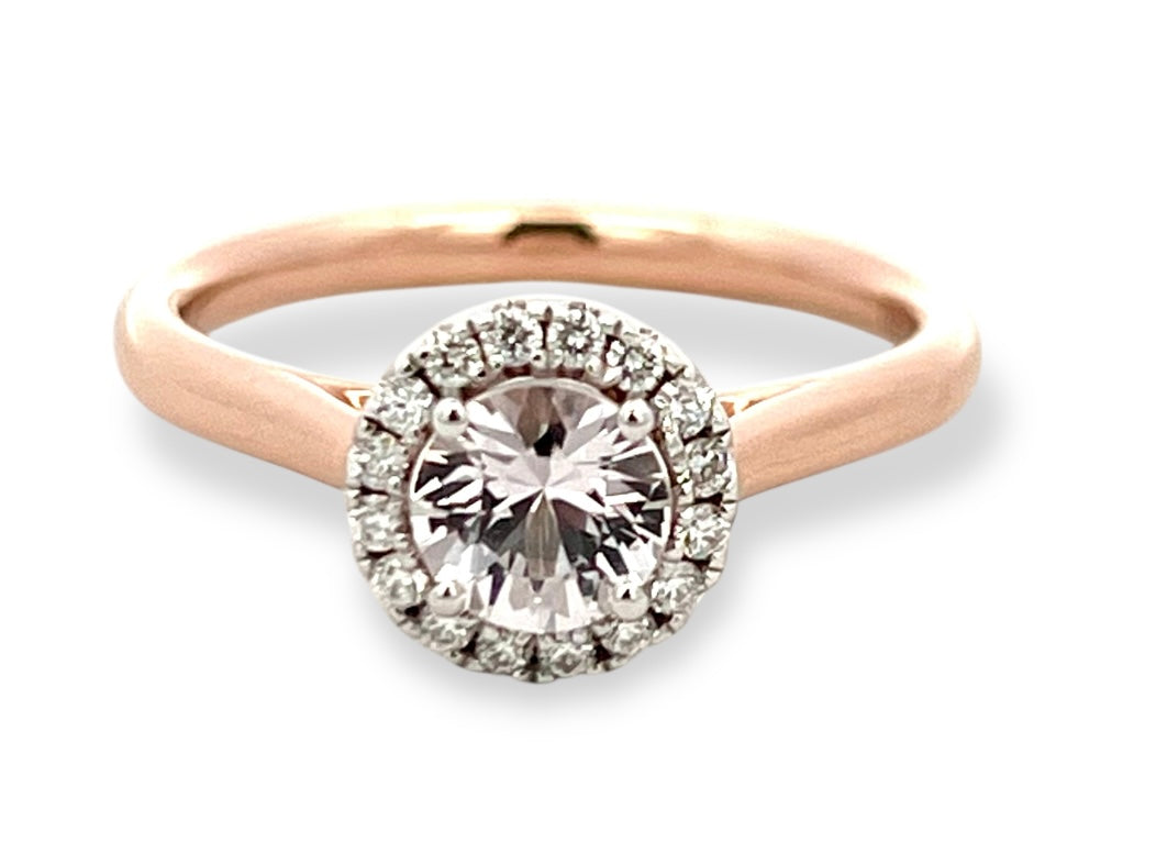 Pale Pink Sapphire & Diamond Ring