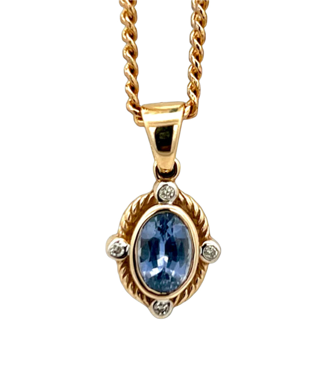 Ceylon and Diamond Pendant