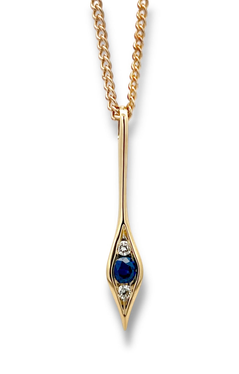 Sapphire and Diamond Drop Pendant