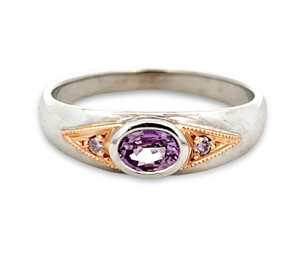 Pink-Purple Sapphire Ring