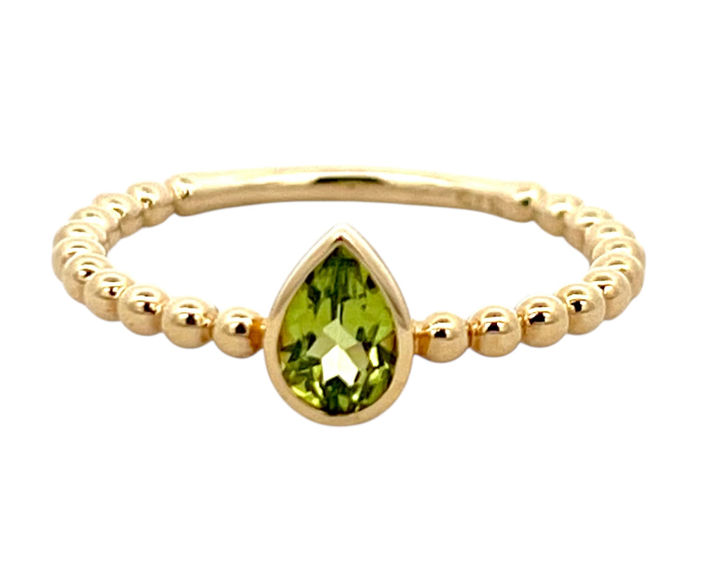 Gold Bezel Peridot Ring