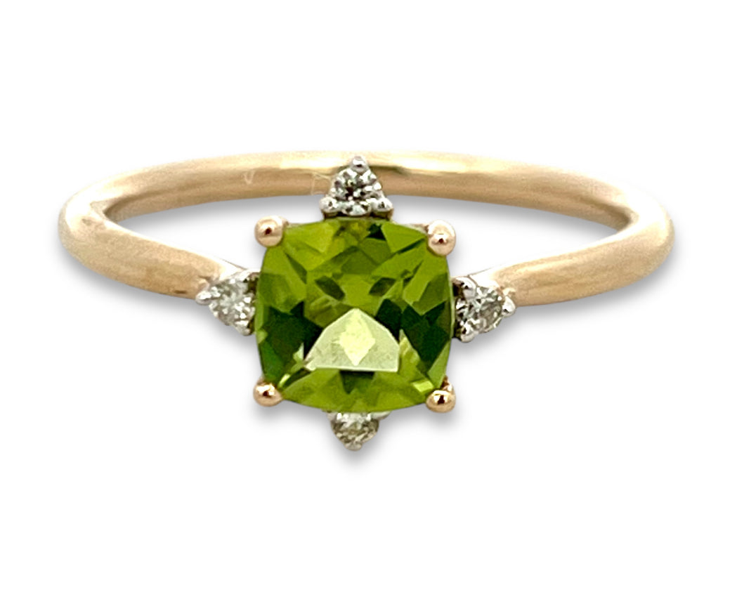 Peridot and Diamond Ring