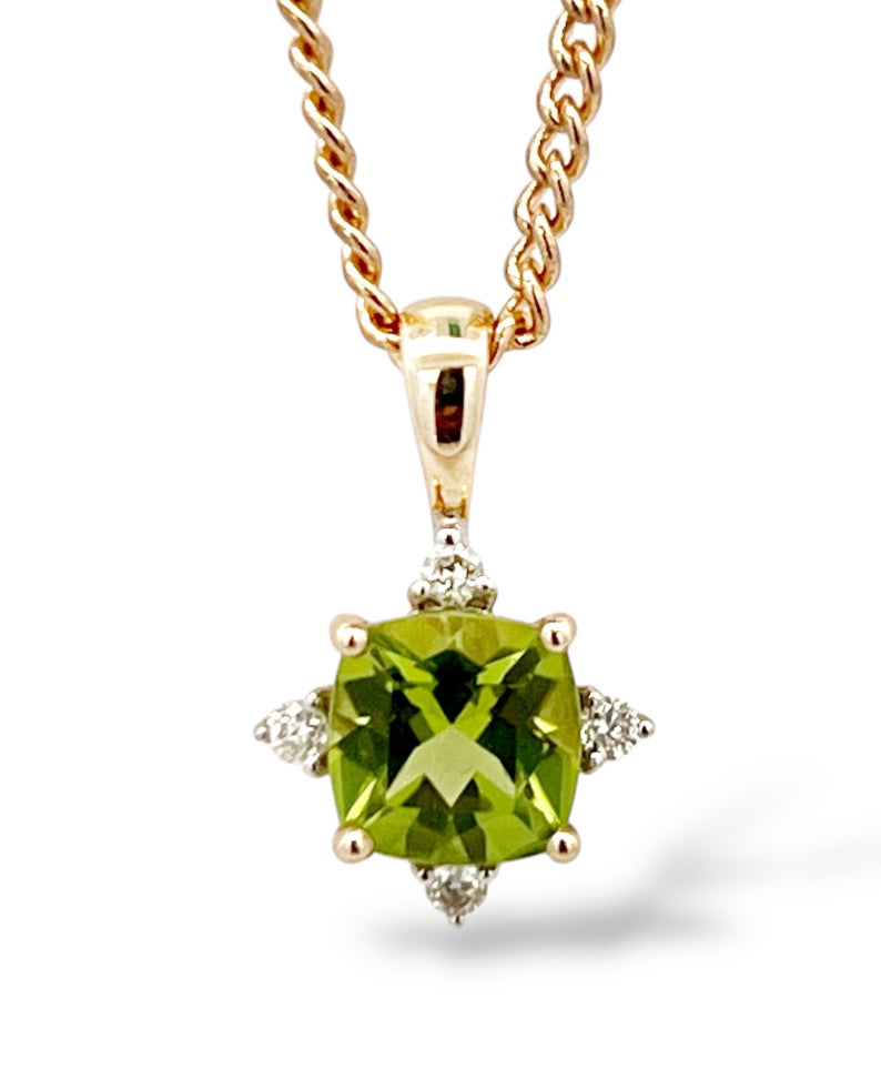 Peridot and Diamond Pendant