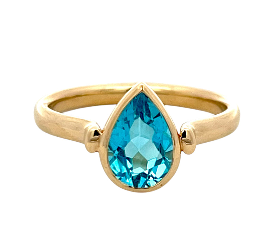 Pear cut topaz ring