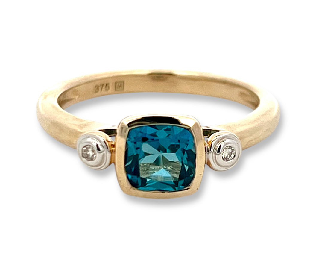 London Blue Topaz and Diamond Ring