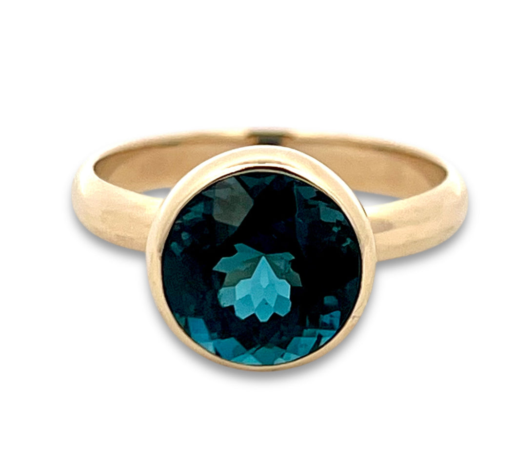London Blue bezel set topaz ring