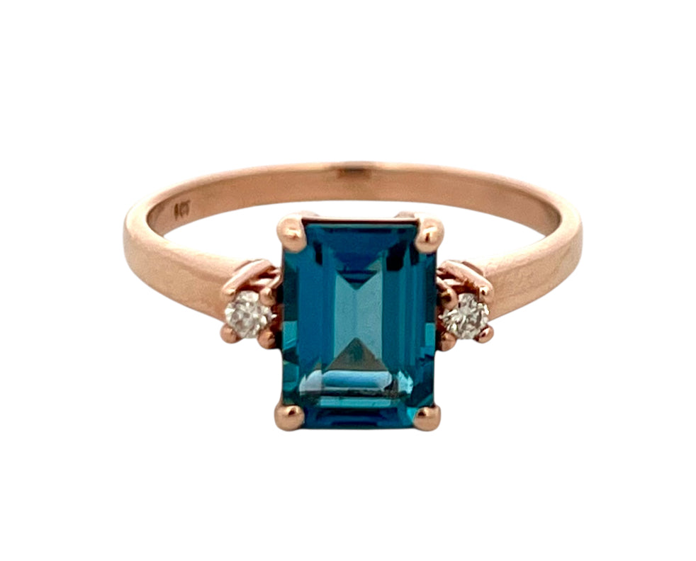 London blue topaz and diamonds ring