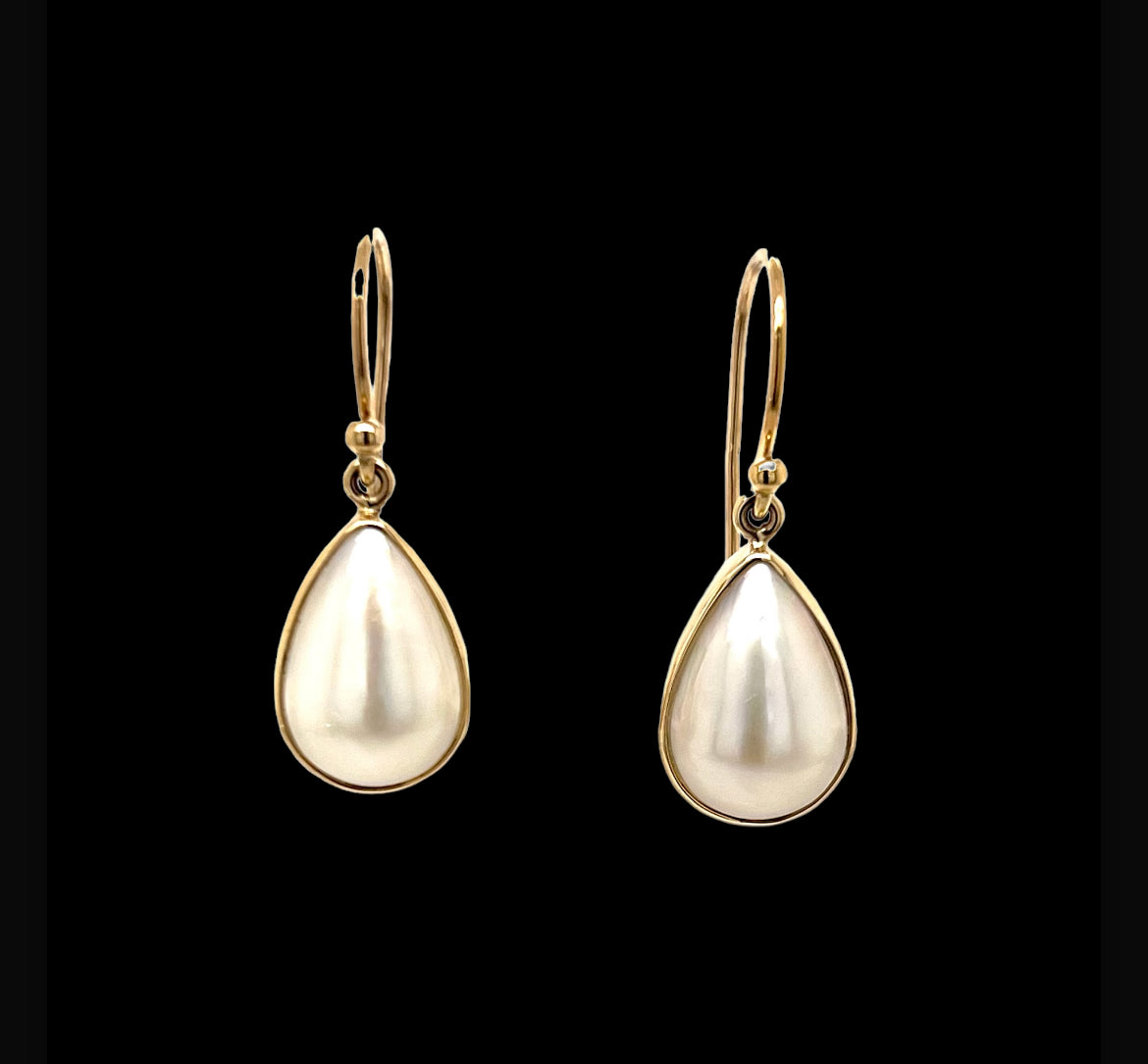 Mabe Pearl Bezel Earrings