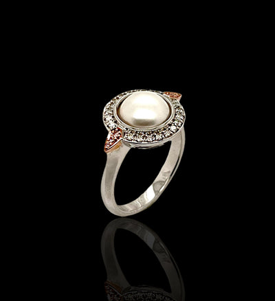 Mabe Pearl Pink Diamond Dress Ring