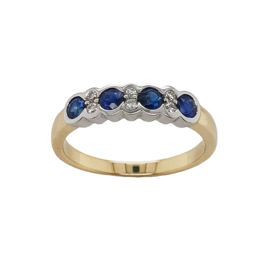 2-Tone intense blue sapphire ring