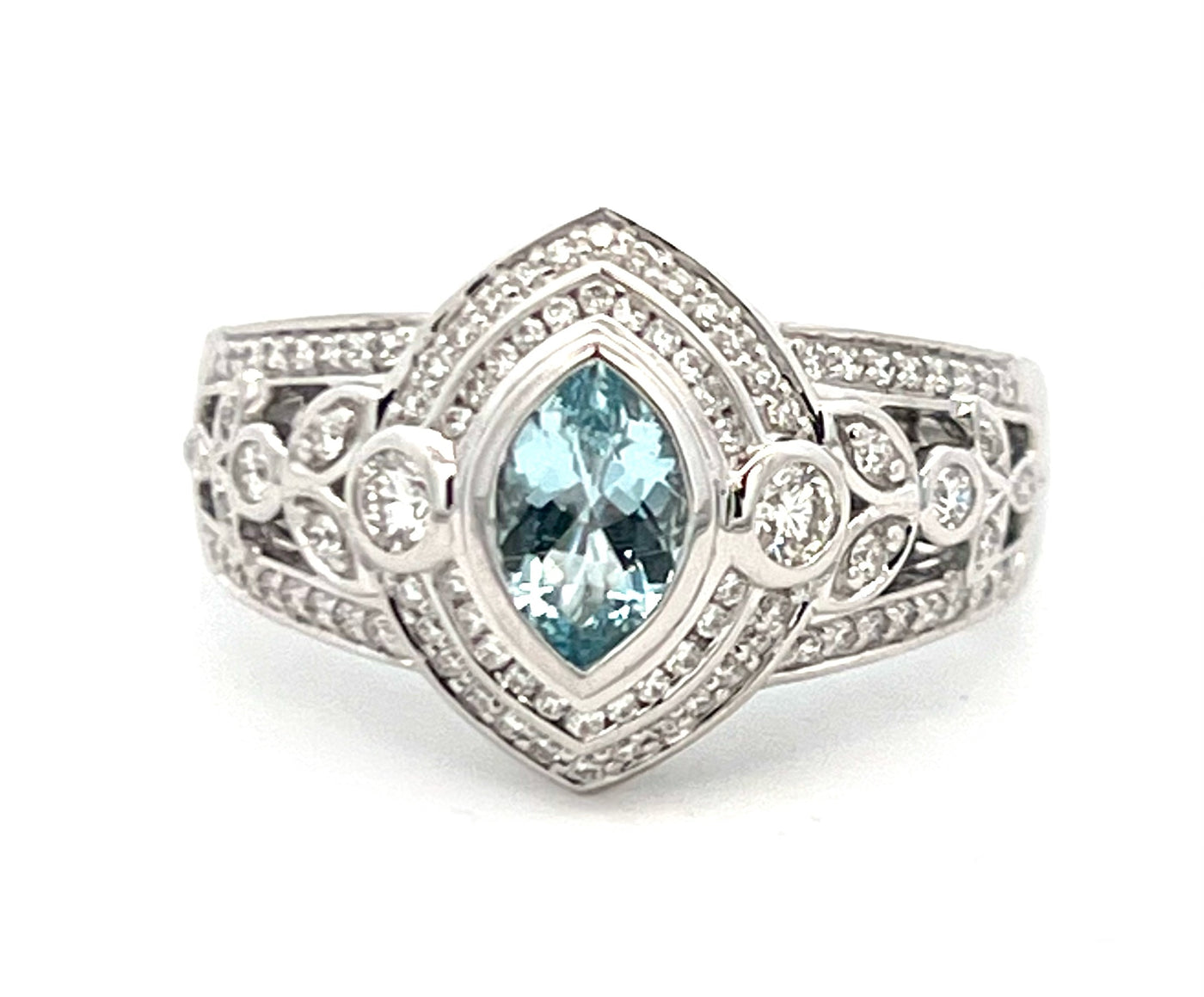 Marquise cut Aquamarine Ring