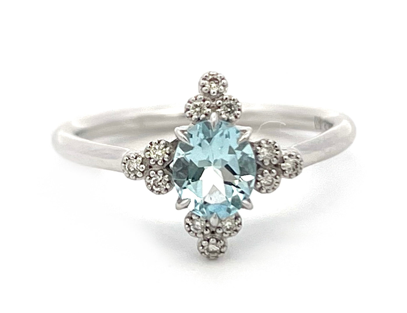 Aquamarine and Diamond Ring