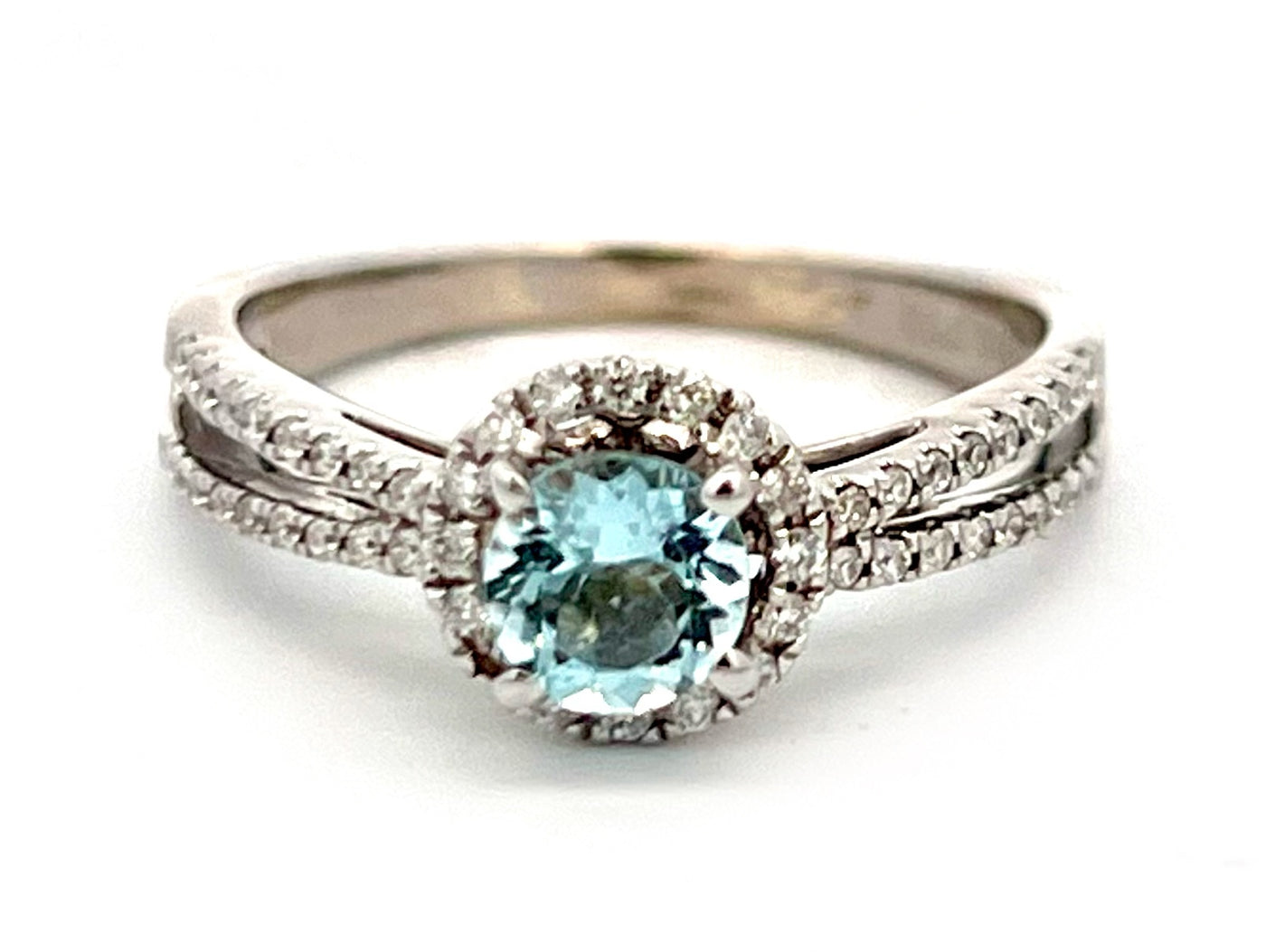Split band aquamarine ring