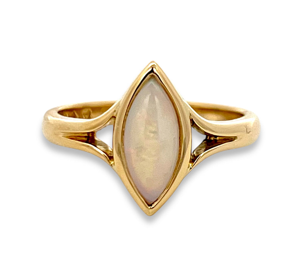 Marquise opal ring