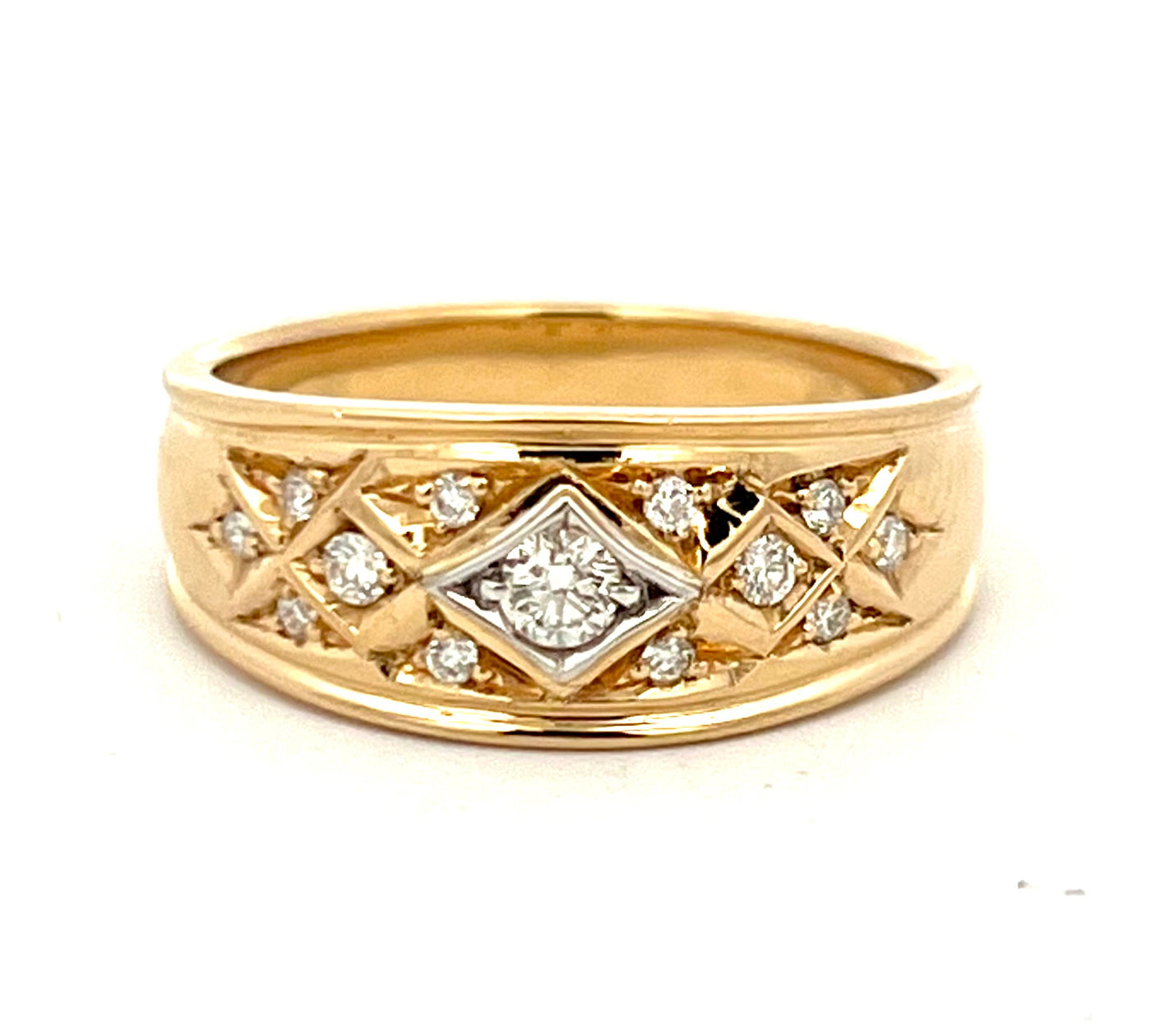 Wide band Diamond ring