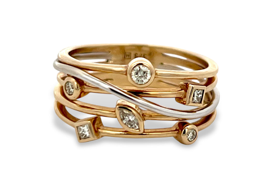 5 Row diamond ring