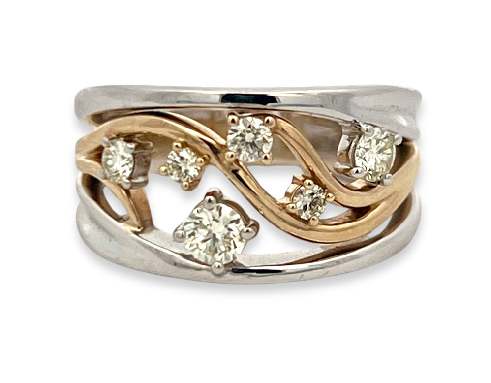 Claw set wide diamond band