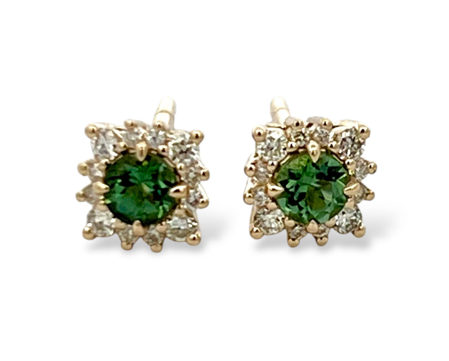 Mint tourmaline studs