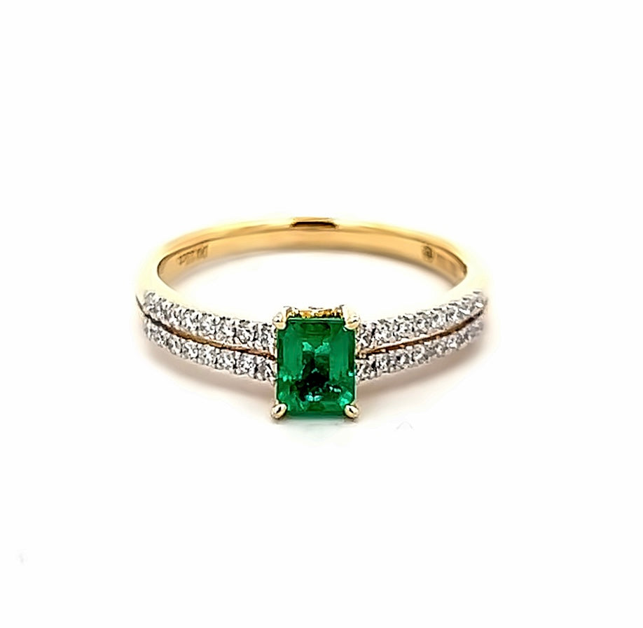 Double Row Emerald Ring