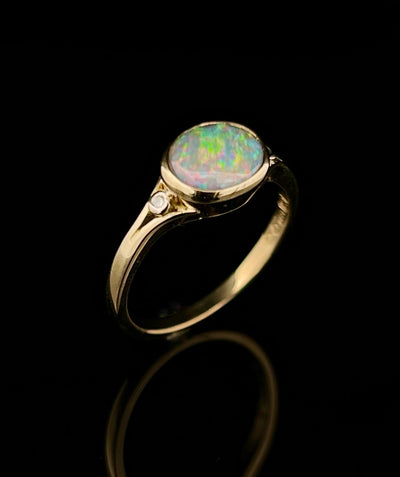 Semi Black Opal Ring