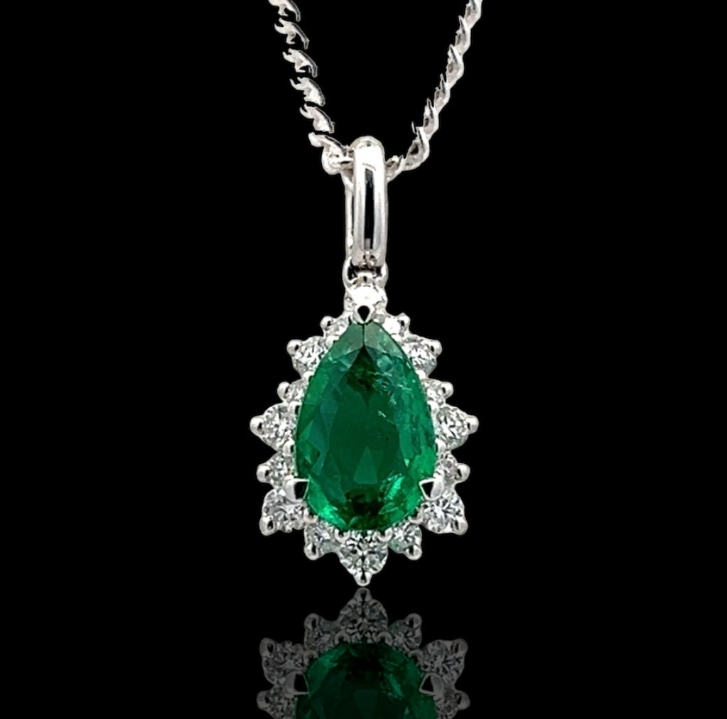 Pear Cut Emerald Pendant