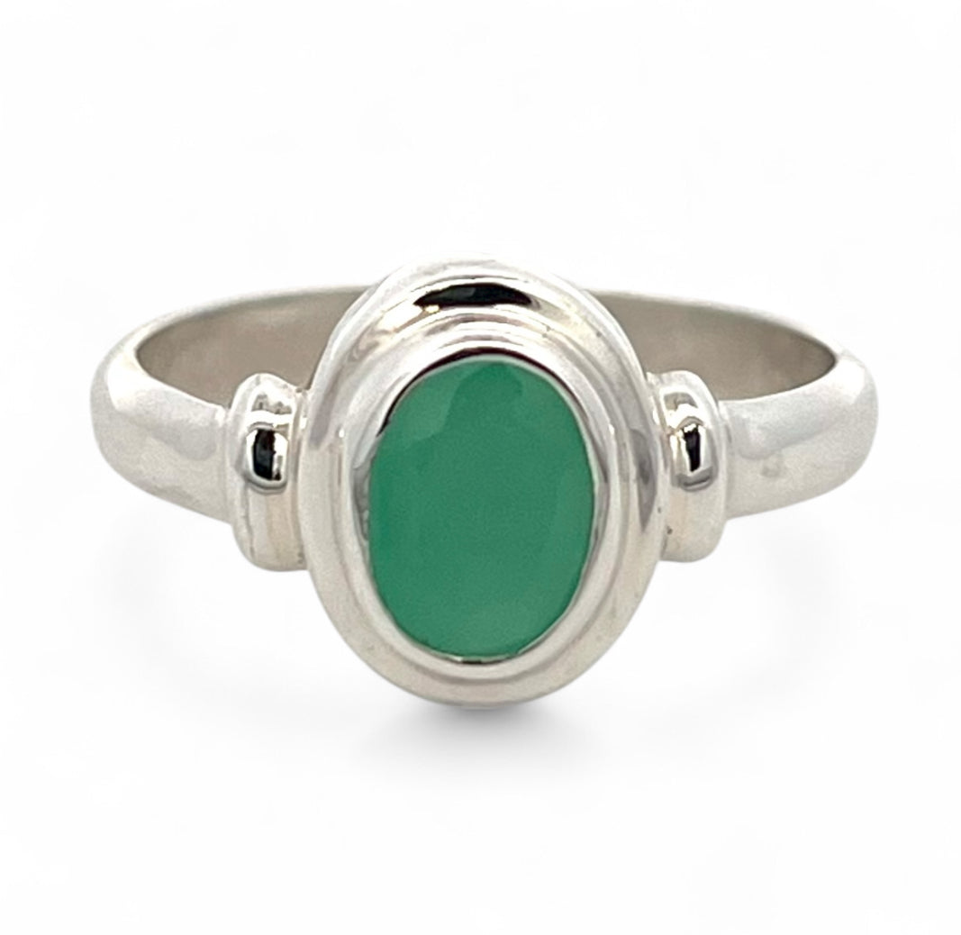 Sterling silver emerald ring