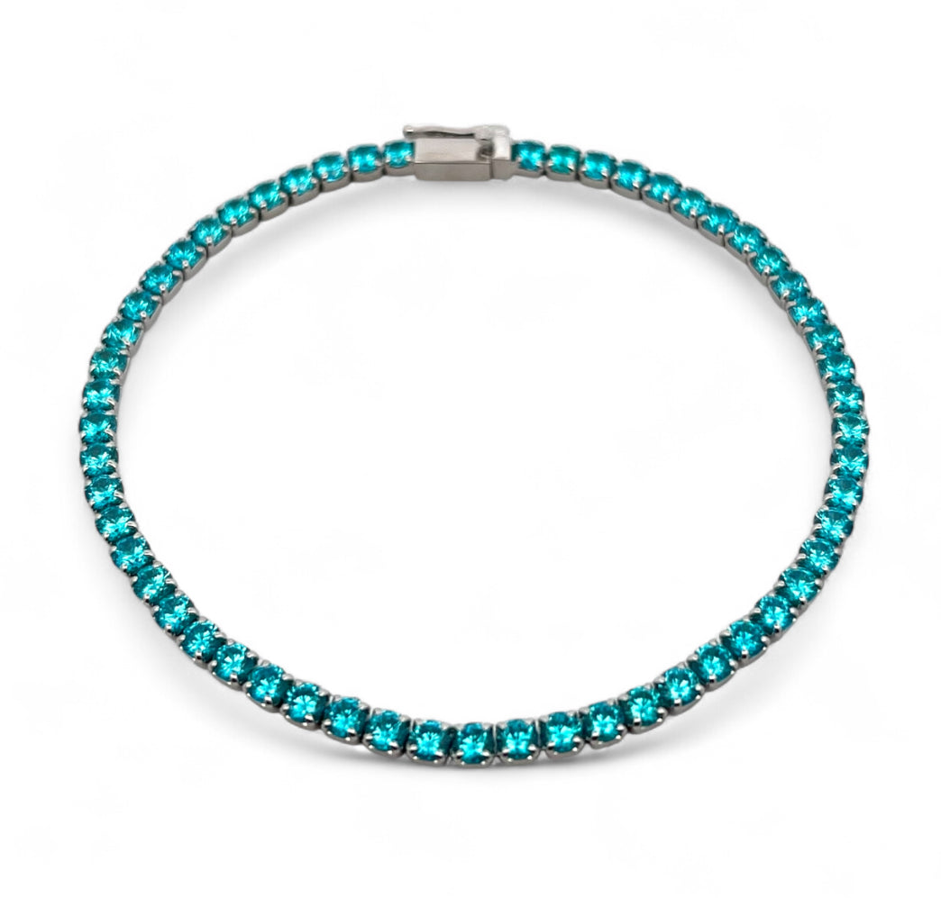 Aqua CZ Tennis bracelet