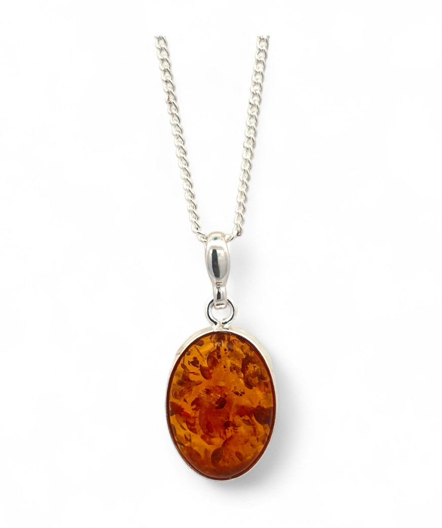 Oval Amber Pendant